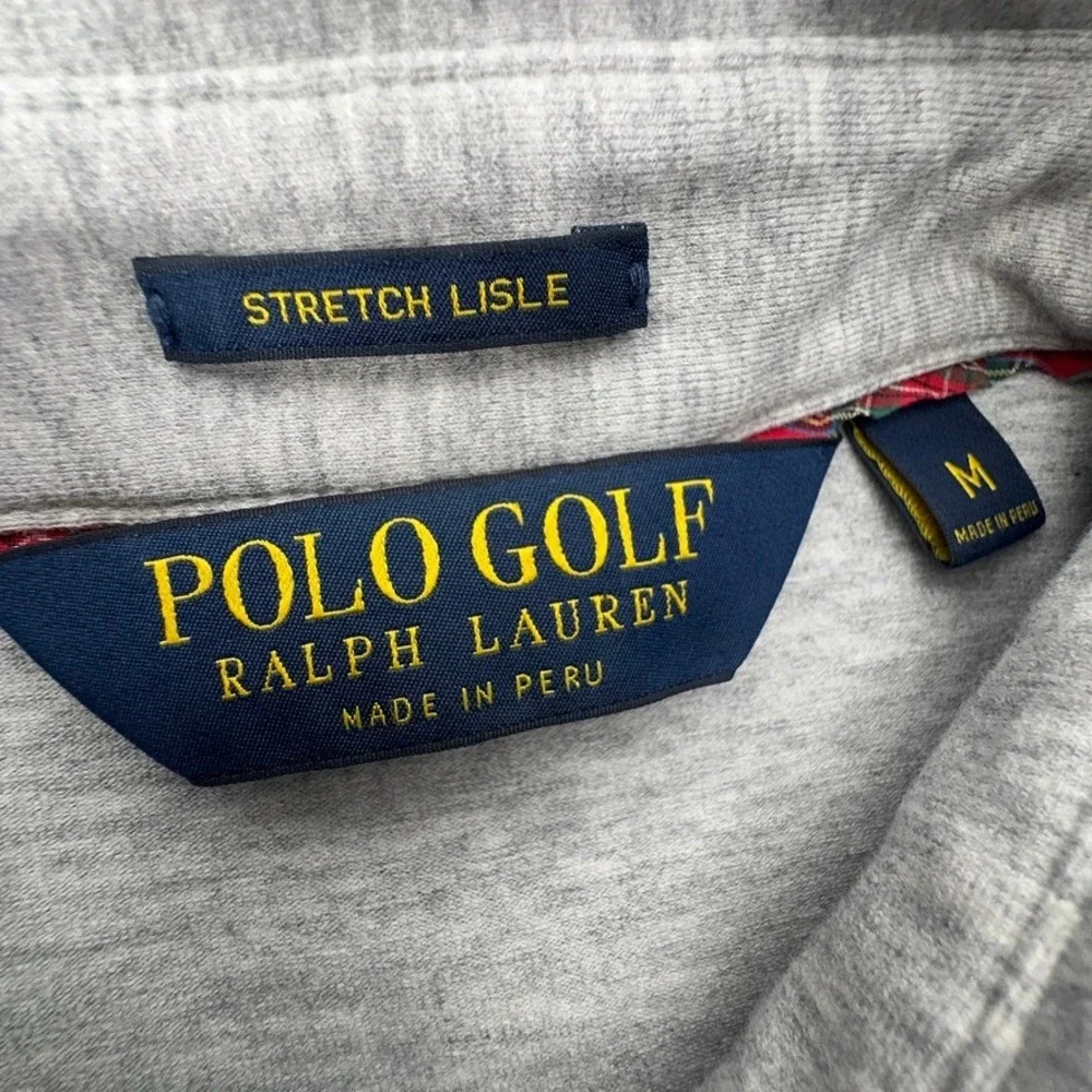 Polo Golf Ralph Lauren Mens Gray Stretch Lisle Pima Cotton Polo Shirt Size M